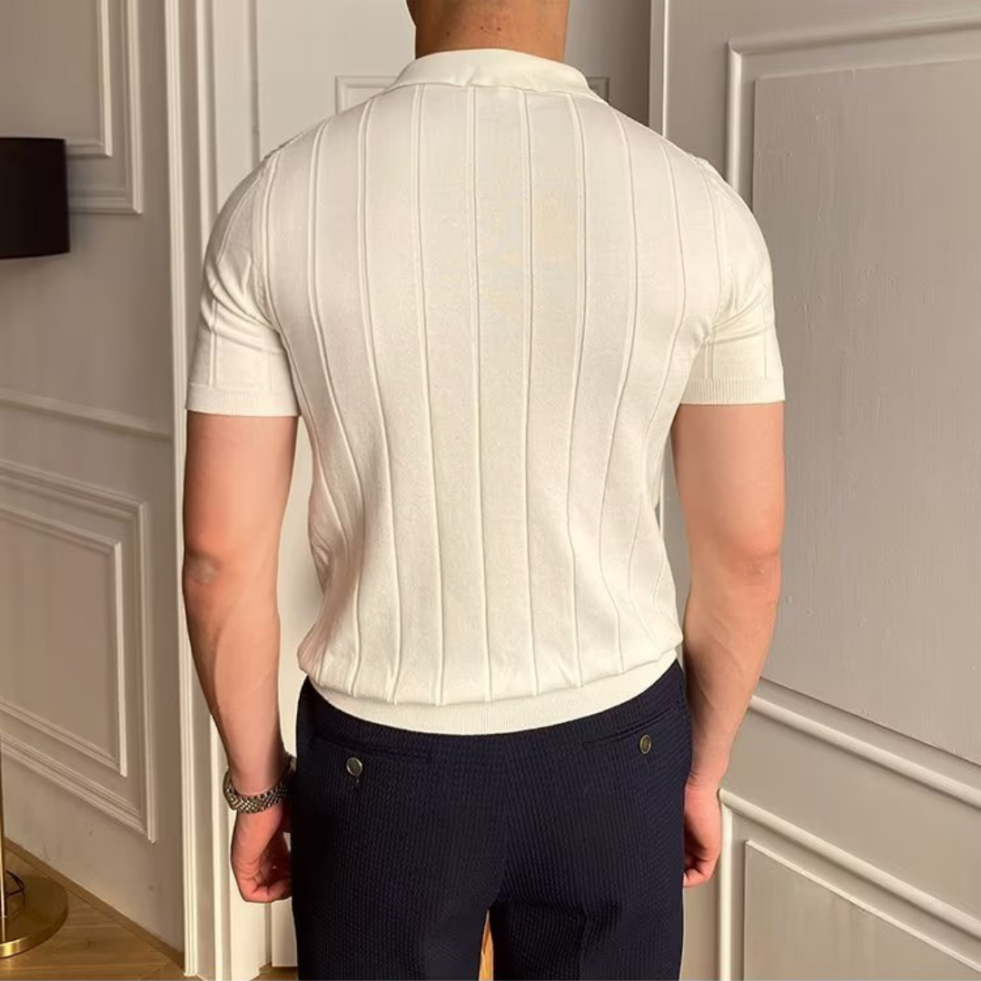 CAVALLO - Minimalistisches Polo aus gerippter Baumwolle