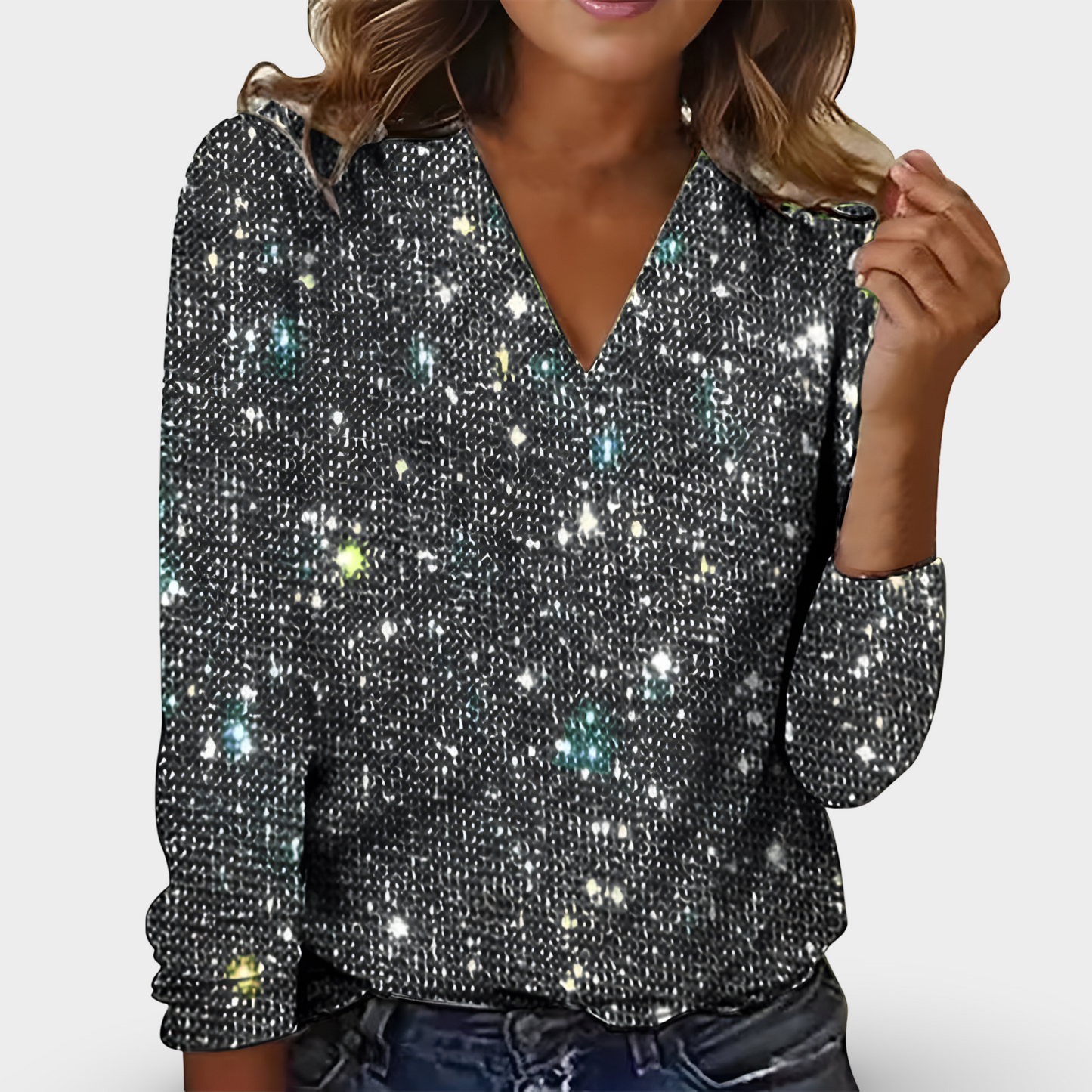 CAVALLO – Diamond-Bluse mit V-Ausschnitt