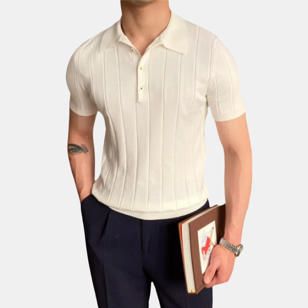 CAVALLO - Minimalistisches Polo aus gerippter Baumwolle