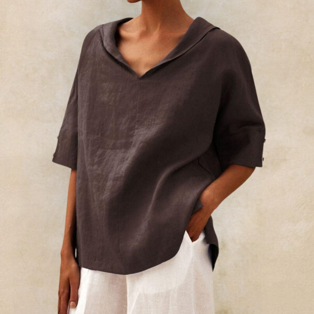 Élodie – Blouse en Lin Décontractée