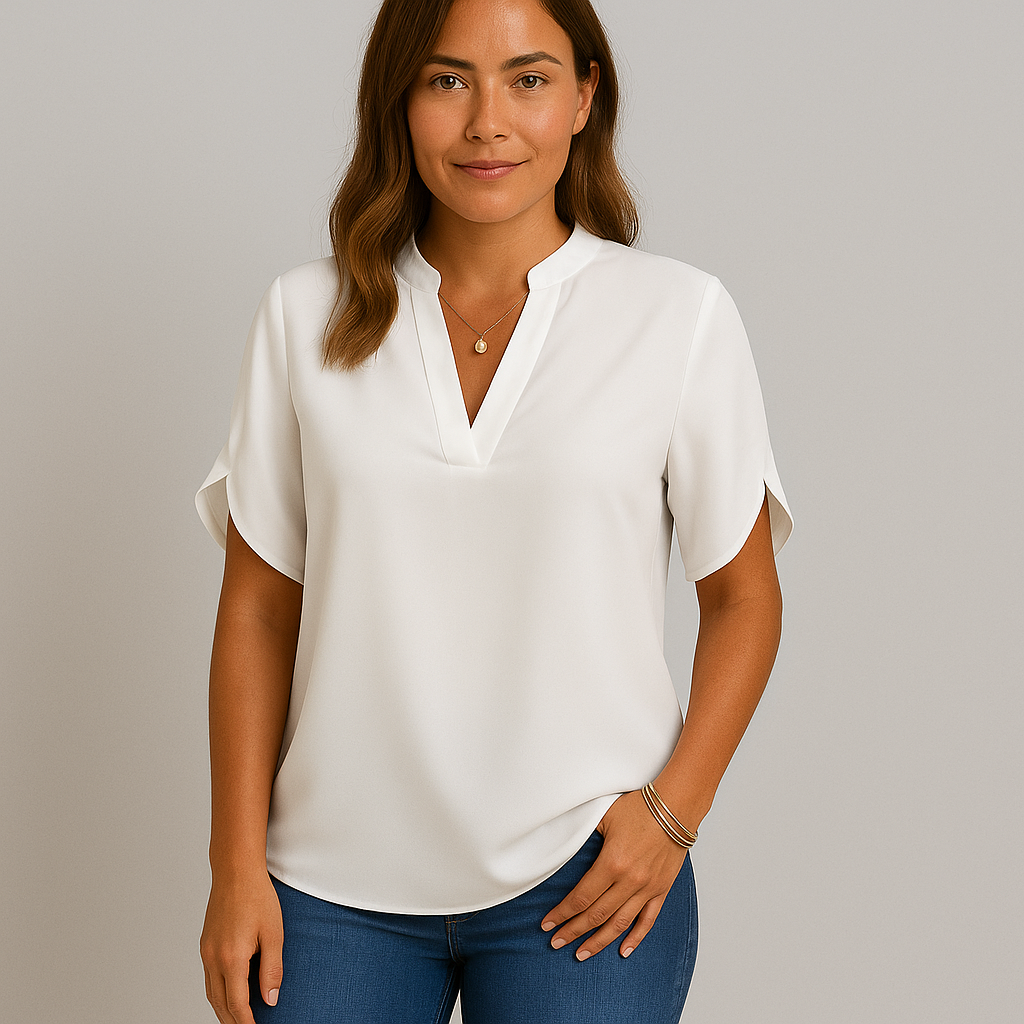 Élina – Blouse Élégante à Manches Ouvertes