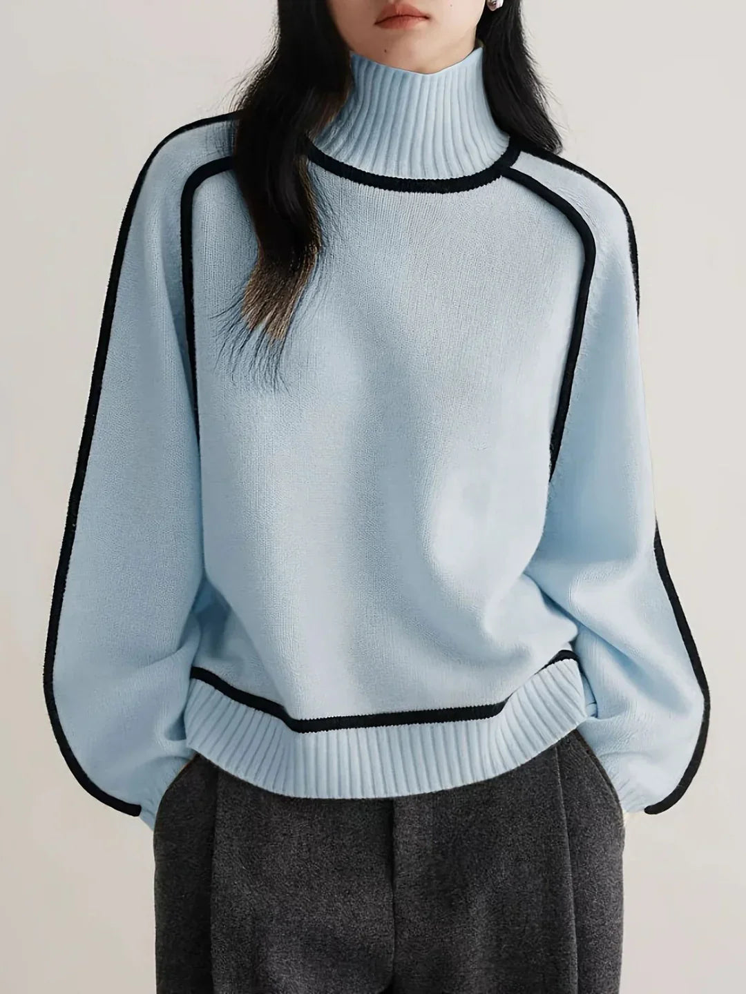 Émilie – Pull Col Roulé Élégant
