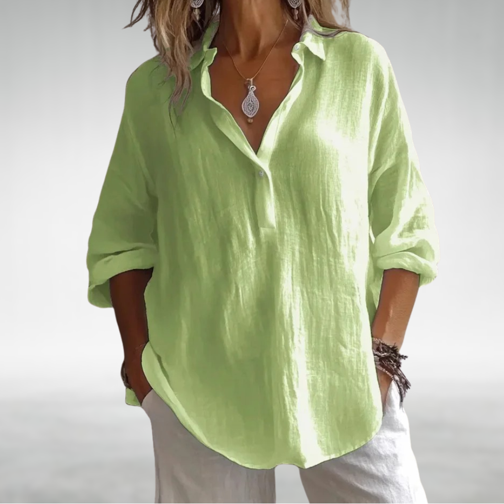 LUNE – Pure Linen Comfort Blouse