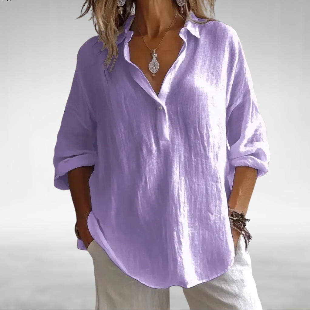 LUNE – Pure Linen Comfort Blouse