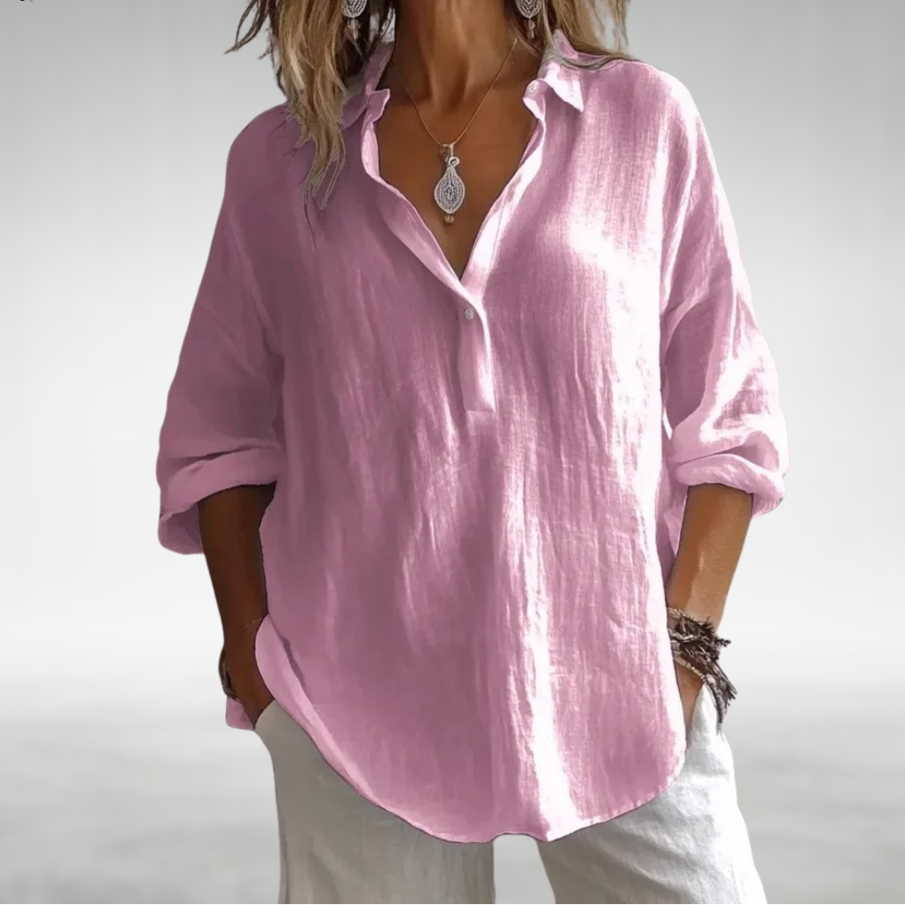 LUNE – Pure Linen Comfort Blouse
