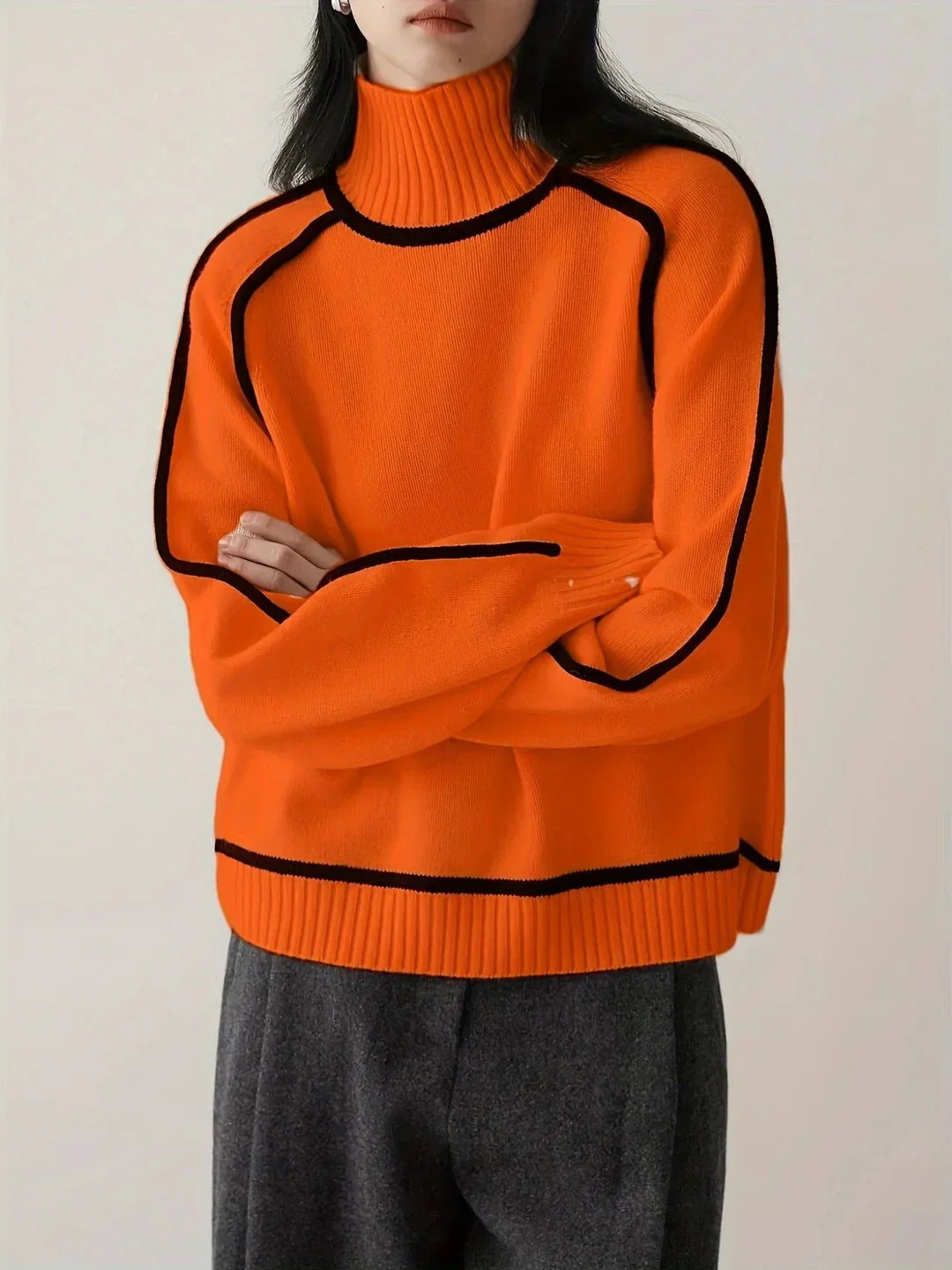 Émilie – Pull Col Roulé Élégant
