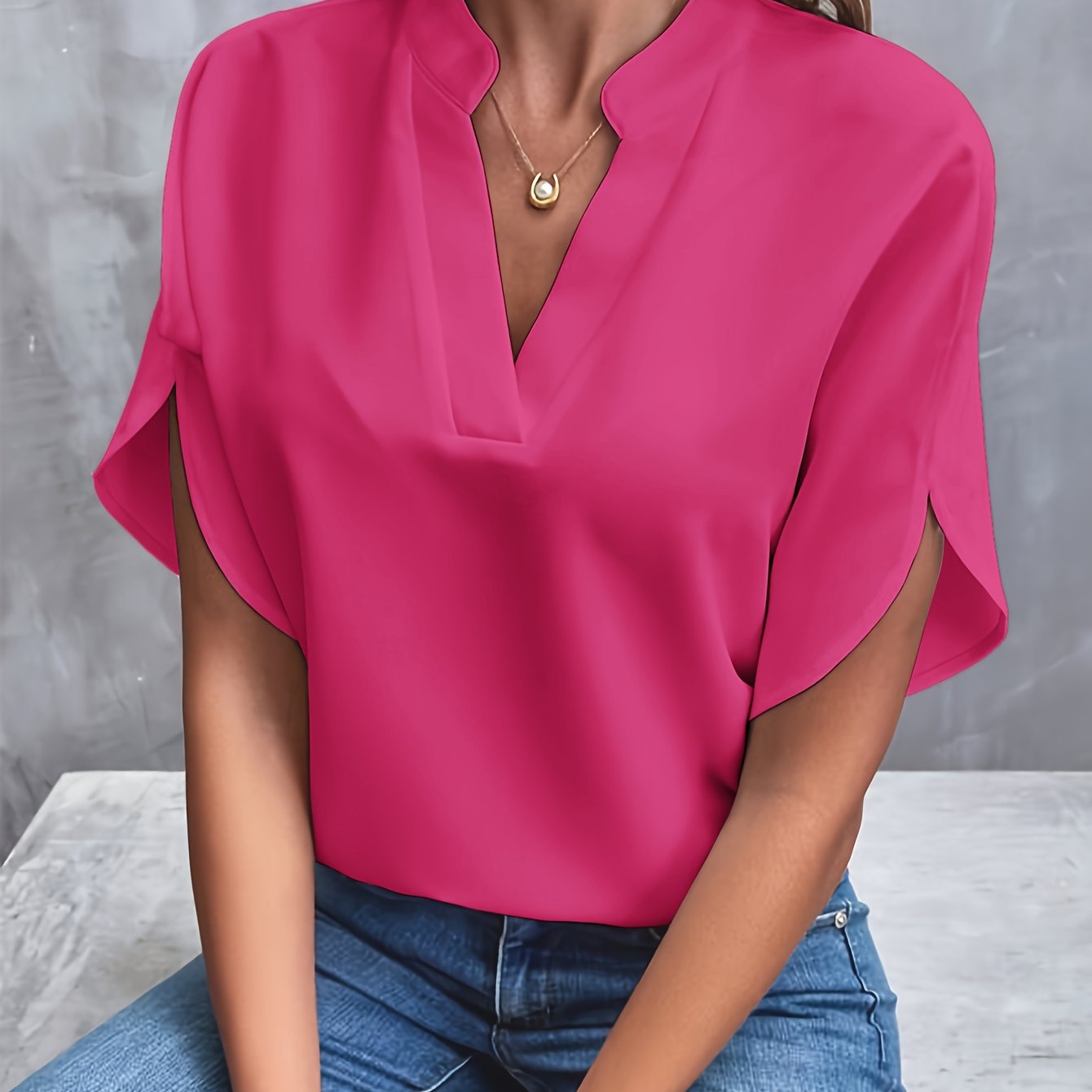 Élina – Blouse Élégante à Manches Ouvertes