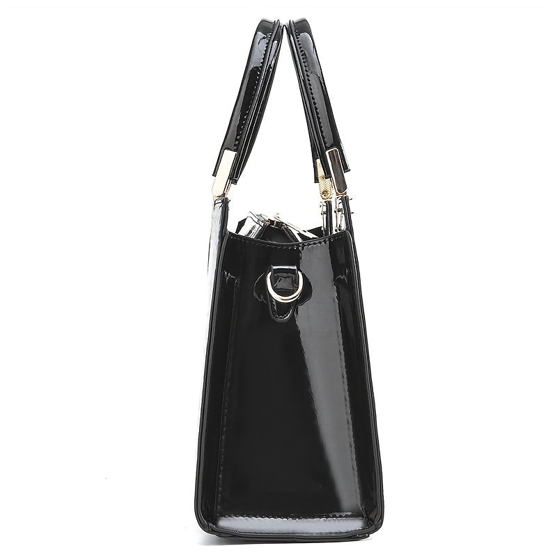 Flair. - Glänzende Krokodilledermuster-Handtasche