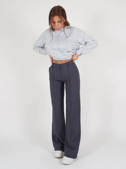 Clara – Pantalon Classique à Jambe Droite