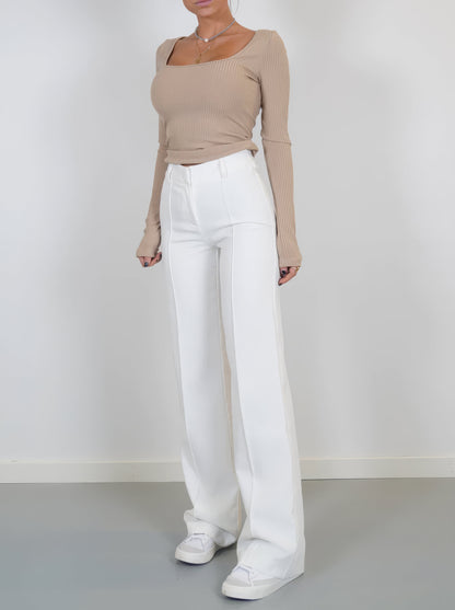 Clara – Pantalon Classique à Jambe Droite