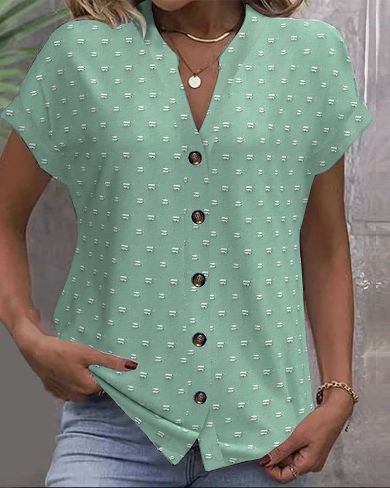 Maëva – Chemisier Boutonné à Motif Subtil
