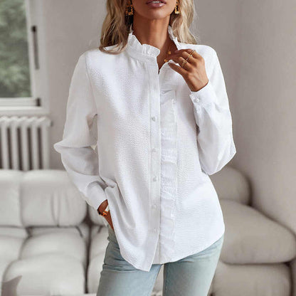 Camille – Blouse Texturée à Volants