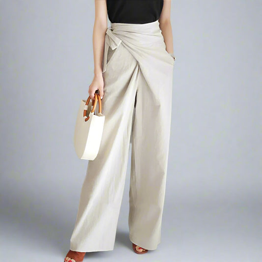 CAVALLO - Breezy Hose mit weitem Bein aus Leinen in Wickeloptik