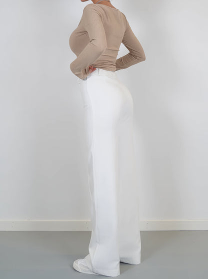 Clara – Pantalon Classique à Jambe Droite