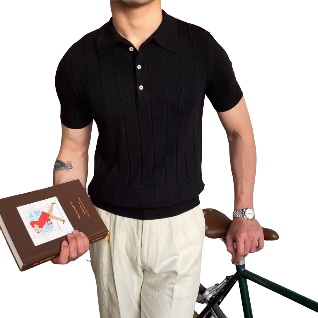 CAVALLO - Minimalistisches Polo aus gerippter Baumwolle