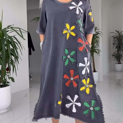 FLEUR – Robe Denim Fleurie