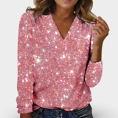 CAVALLO – Diamond-Bluse mit V-Ausschnitt