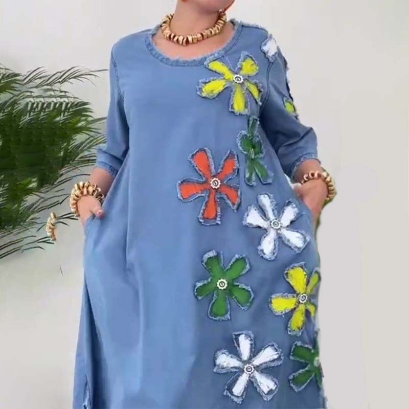 FLEUR – Robe Denim Fleurie