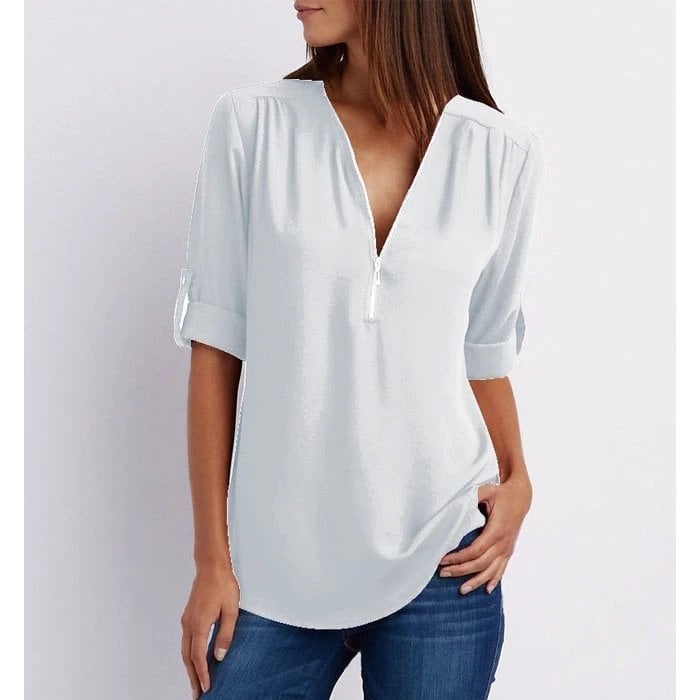 Amalia – Blouse Décontractée à Fermeture Éclair
