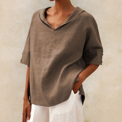 Élodie – Blouse en Lin Décontractée