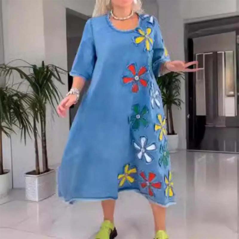 FLEUR – Robe Denim Fleurie
