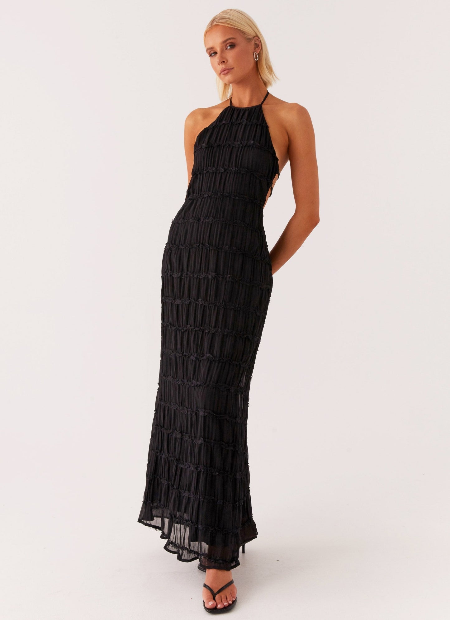 Élodie – Robe Longue à Volants