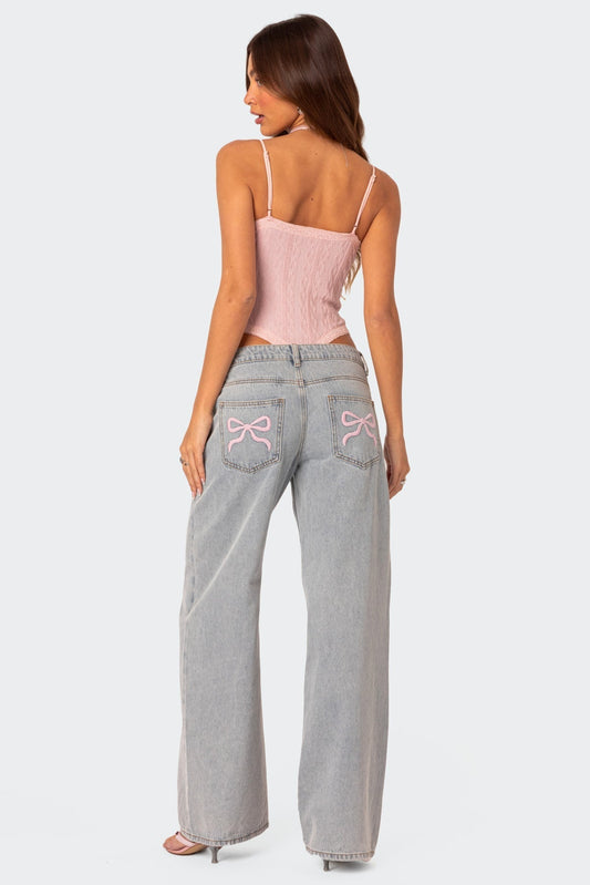 Lilou – Jean Oversize avec Détail Noeud