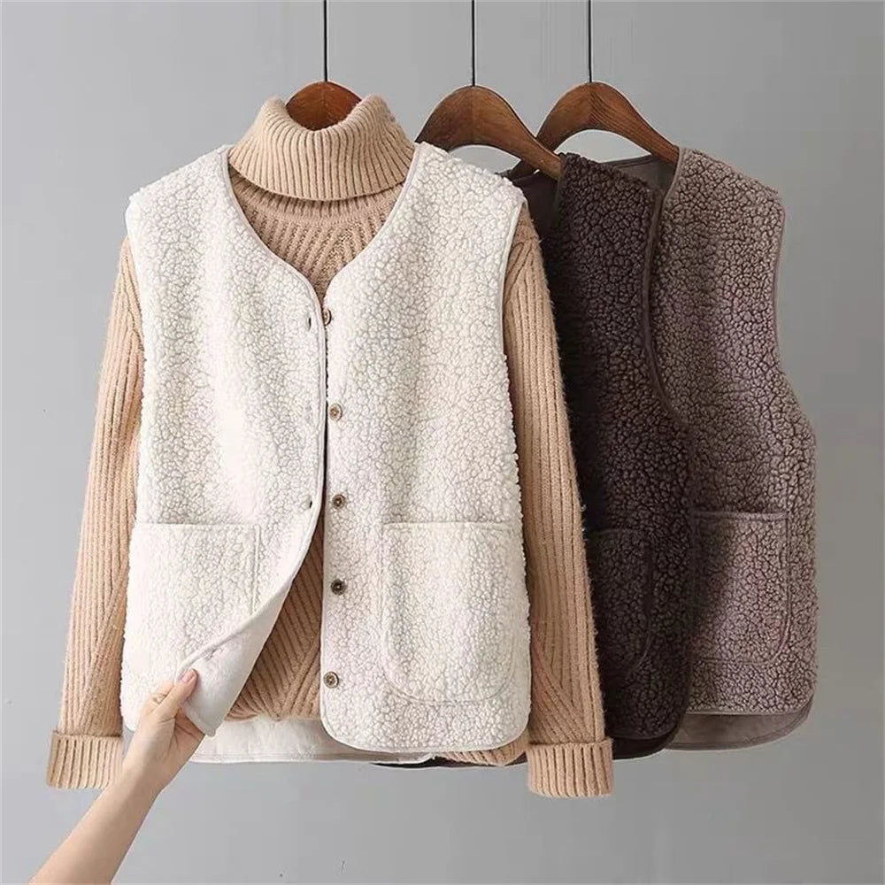 Anaëlle – Gilet Douillet en Laine Moutonnée