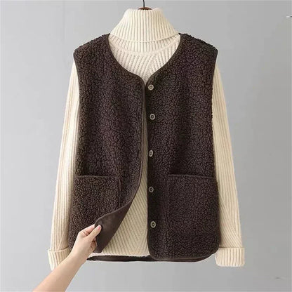 Anaëlle – Gilet Douillet en Laine Moutonnée