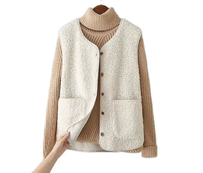 Anaëlle – Gilet Douillet en Laine Moutonnée