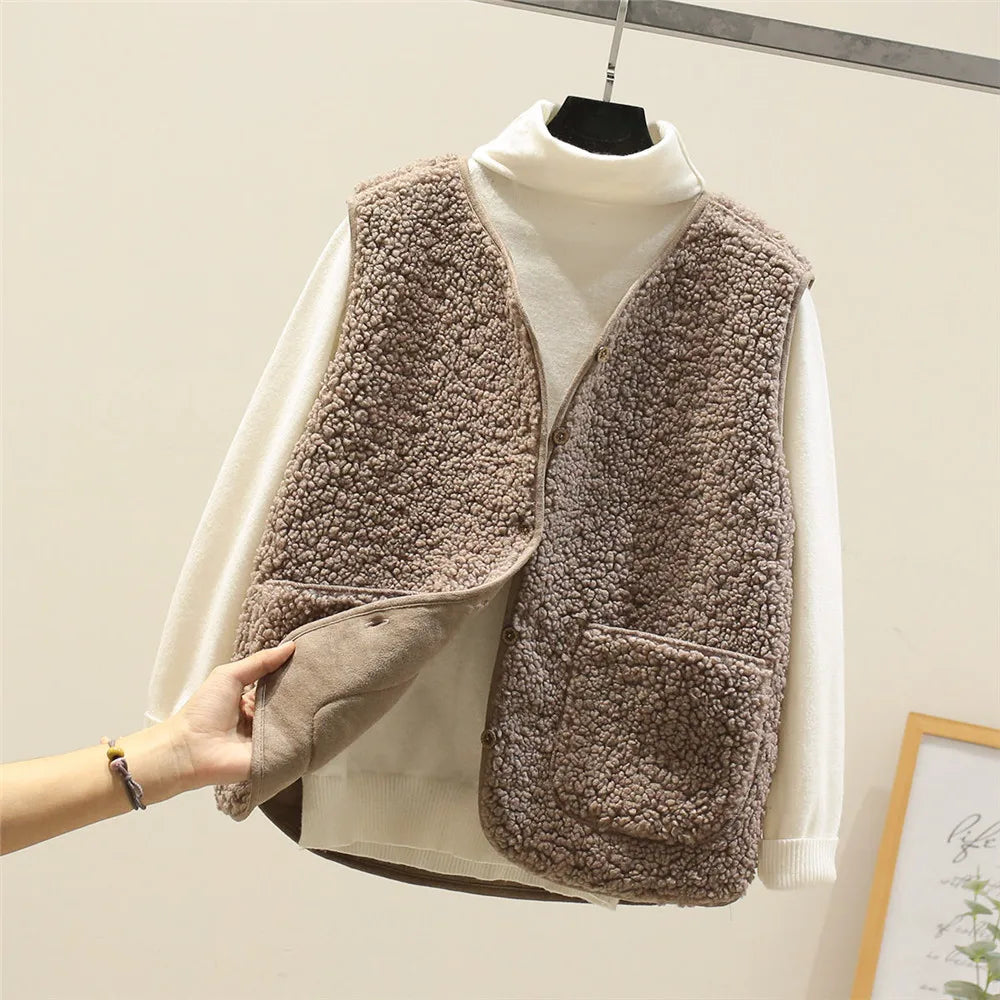 Anaëlle – Gilet Douillet en Laine Moutonnée