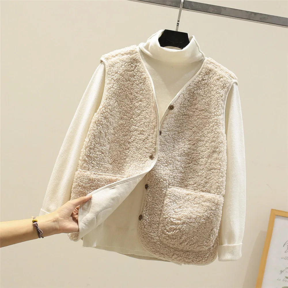 Anaëlle – Gilet Douillet en Laine Moutonnée