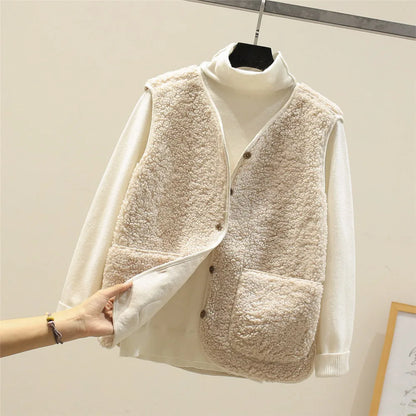 Anaëlle – Gilet Douillet en Laine Moutonnée