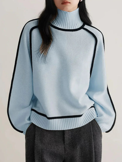 Émilie – Pull Col Roulé Élégant
