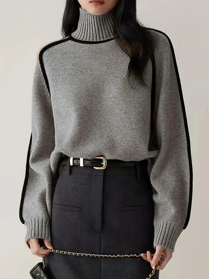 Émilie – Pull Col Roulé Élégant