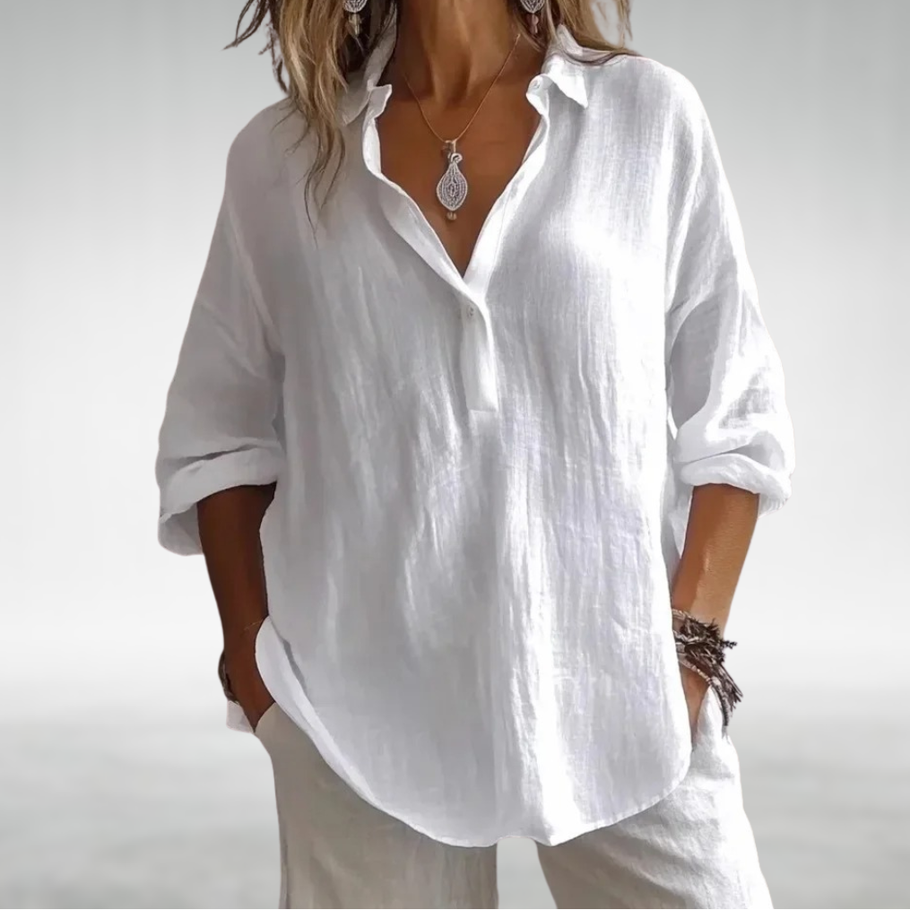 LUNE – Pure Linen Comfort Blouse