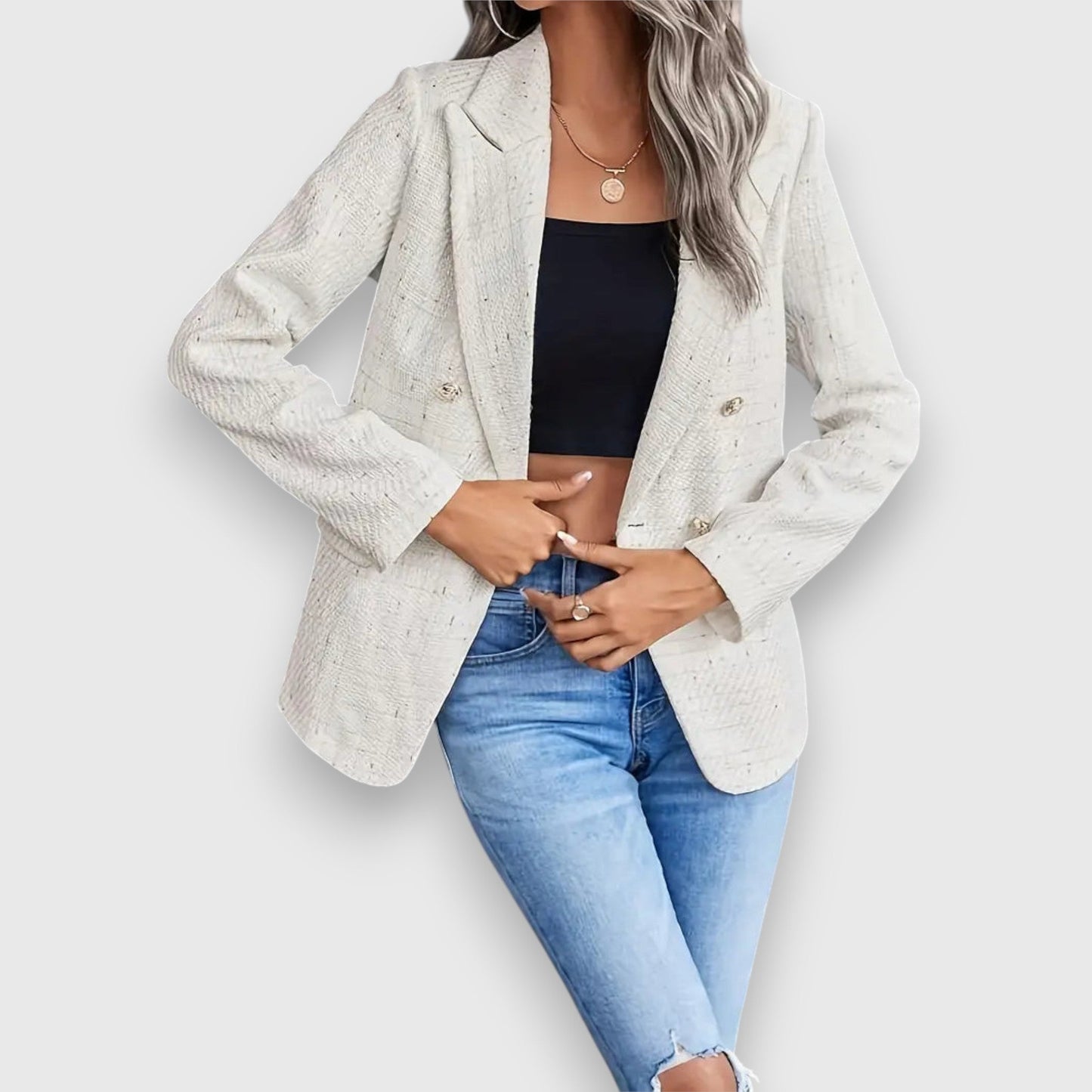 Claire – Blazer texturé chic