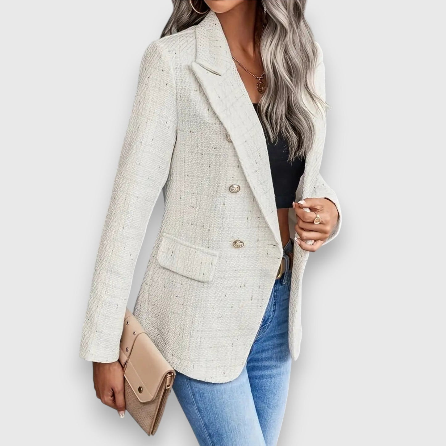 Claire – Blazer texturé chic