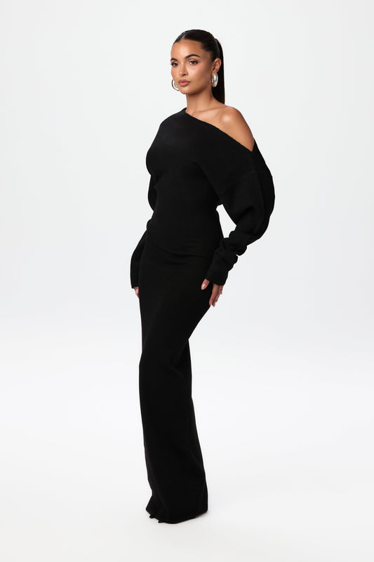 Élina – Robe Asymétrique en Maille