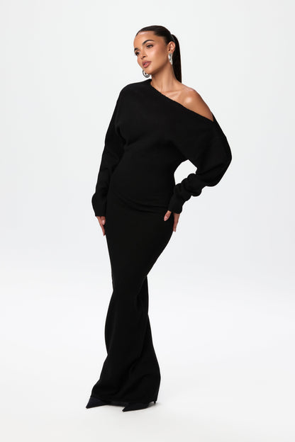 Élina – Robe Asymétrique en Maille
