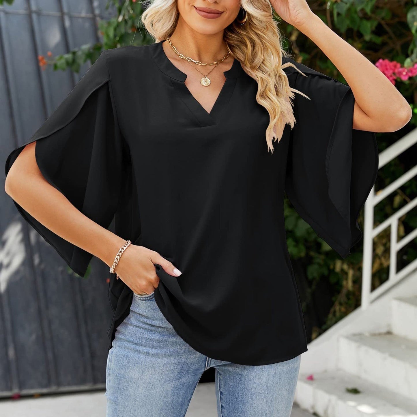 Celina – Elegante Bluse mit Schmetterlingsärmeln