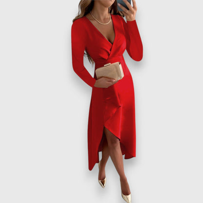 Élise – Robe satinée croisée