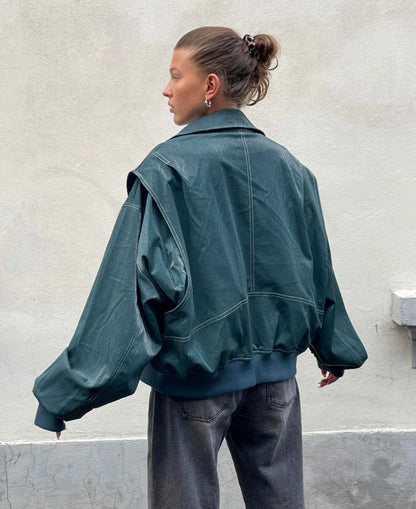 Camille – Blazer en Similicuir Élégant