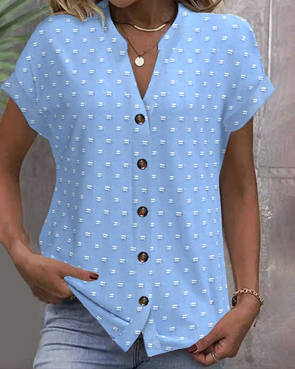 Maëva – Chemisier Boutonné à Motif Subtil