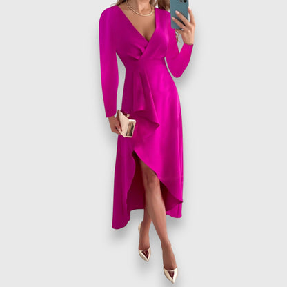 Élise – Robe satinée croisée