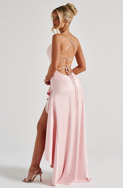 Léna – Robe Fendue Satinée