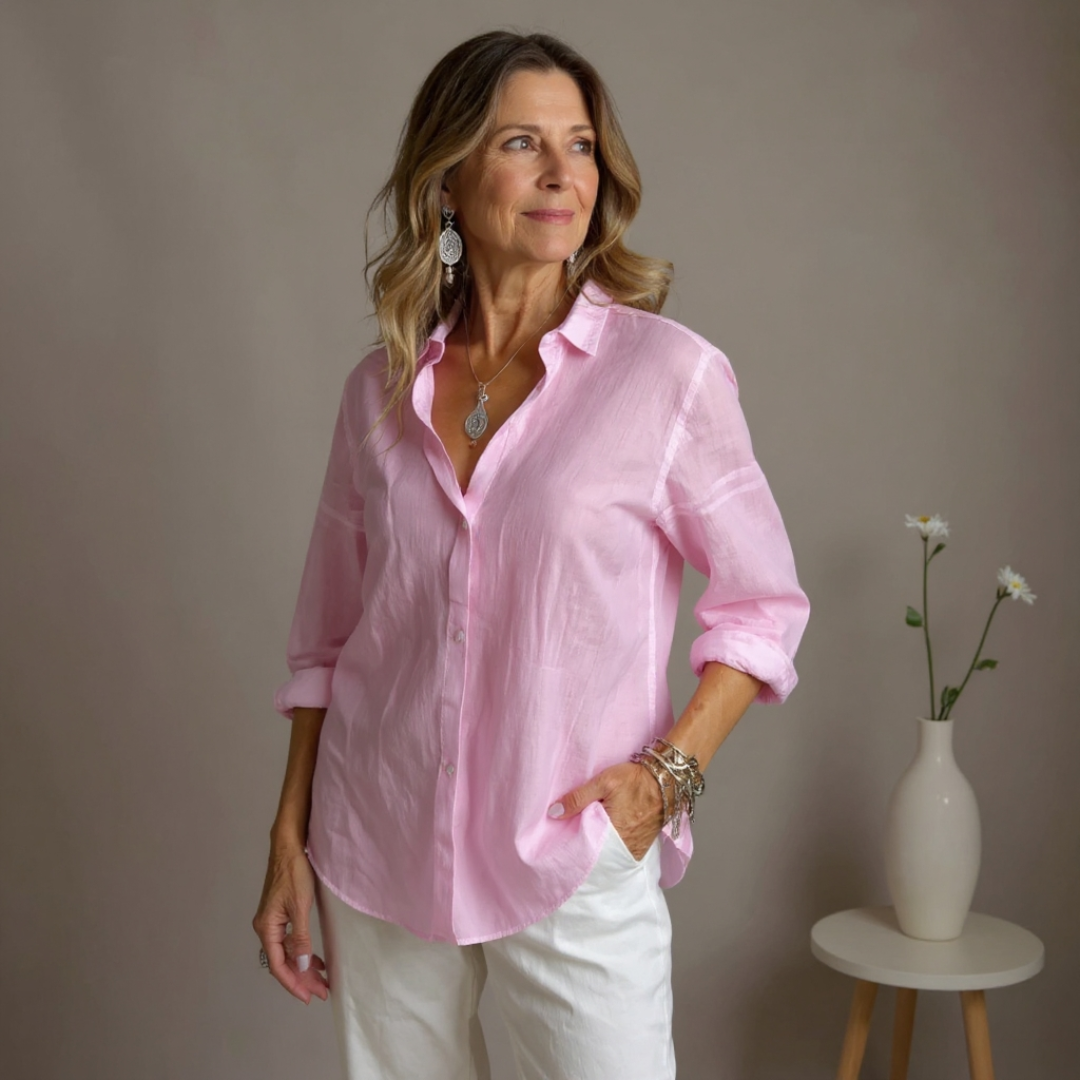 LUNE – Pure Linen Comfort Blouse