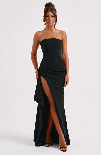 Arielle – Robe Fendue Sans Bretelles